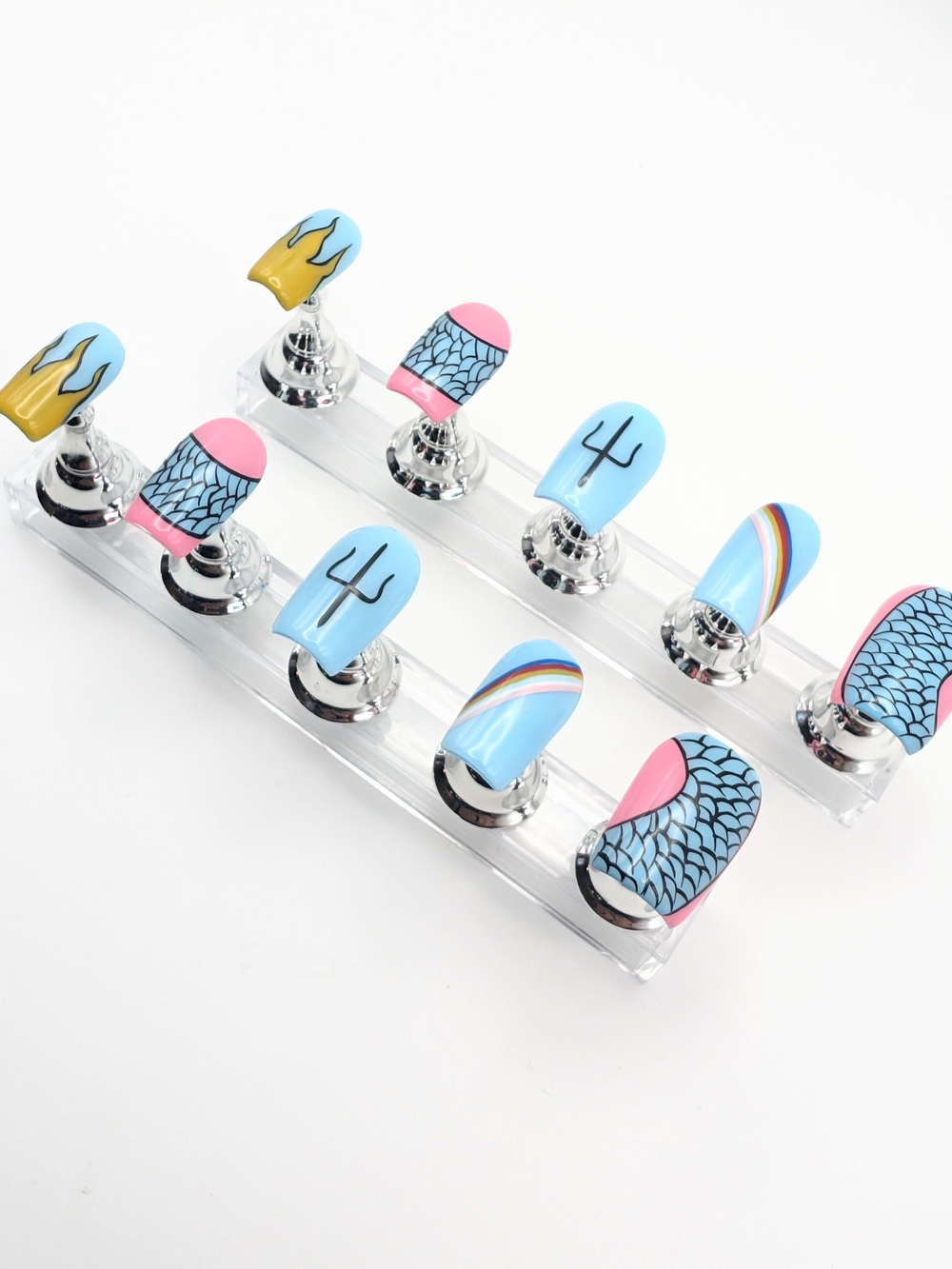 Handcrafted Twenty One Pilots Scaled And Icy  Era Short Square Press-On Nails